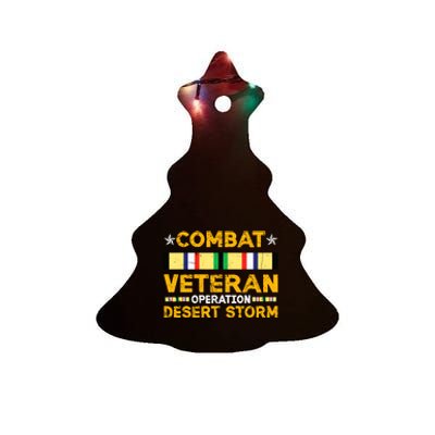 Combat Desert Storm Veteran Persian War Service Ribbon Ceramic Tree Ornament