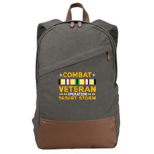 Combat Desert Storm Veteran Persian War Service Ribbon Cotton Canvas Backpack