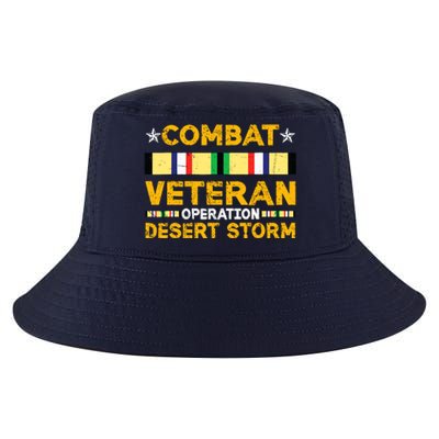 Combat Desert Storm Veteran Persian War Service Ribbon Cool Comfort Performance Bucket Hat