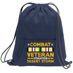 Combat Desert Storm Veteran Persian War Service Ribbon Sweatshirt Cinch Pack Bag