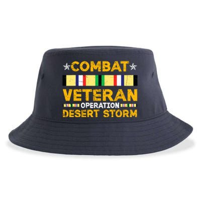 Combat Desert Storm Veteran Persian War Service Ribbon Sustainable Bucket Hat