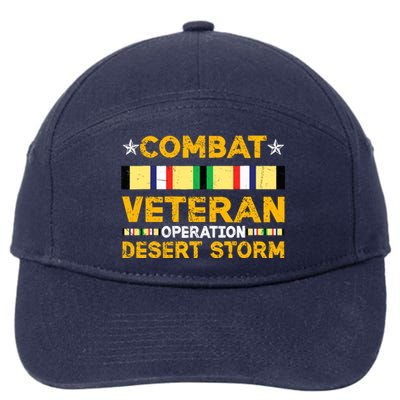 Combat Desert Storm Veteran Persian War Service Ribbon 7-Panel Snapback Hat