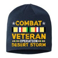 Combat Desert Storm Veteran Persian War Service Ribbon Sustainable Beanie