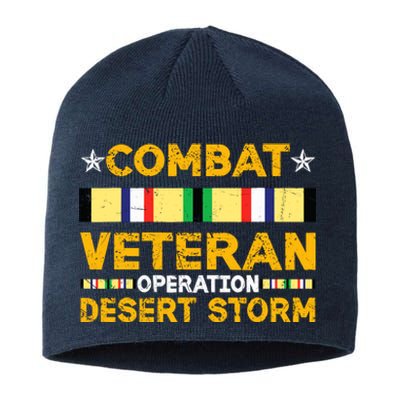 Combat Desert Storm Veteran Persian War Service Ribbon Sustainable Beanie