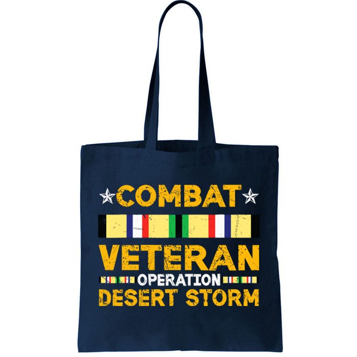 Combat Desert Storm Veteran Persian War Service Ribbon Tote Bag