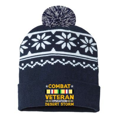 Combat Desert Storm Veteran Persian War Service Ribbon USA-Made Snowflake Beanie