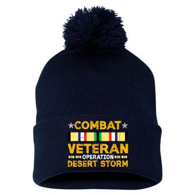 Combat Desert Storm Veteran Persian War Service Ribbon Pom Pom 12in Knit Beanie