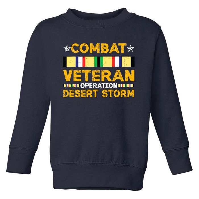 Combat Desert Storm Veteran Persian War Service Ribbon Toddler Sweatshirt