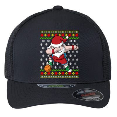 Christmas Dabbing Santa Basketball Dance Gift Flexfit Unipanel Trucker Cap