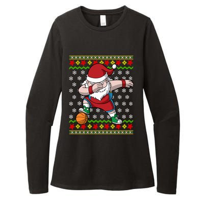 Christmas Dabbing Santa Basketball Dance Gift Womens CVC Long Sleeve Shirt