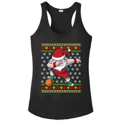 Christmas Dabbing Santa Basketball Dance Gift Ladies PosiCharge Competitor Racerback Tank