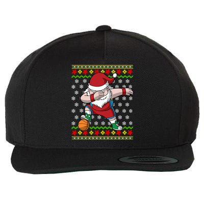 Christmas Dabbing Santa Basketball Dance Gift Wool Snapback Cap