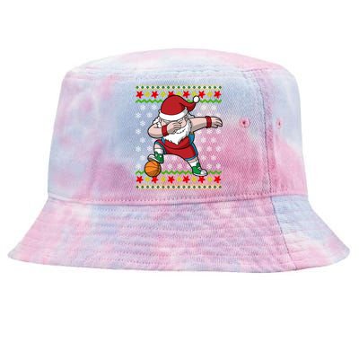 Christmas Dabbing Santa Basketball Dance Gift Tie-Dyed Bucket Hat