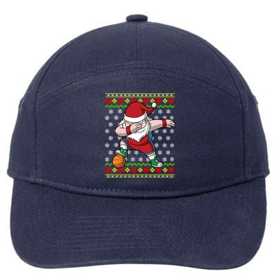 Christmas Dabbing Santa Basketball Dance Gift 7-Panel Snapback Hat