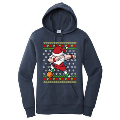 Christmas Dabbing Santa Basketball Dance Gift Women's Pullover Hoodie