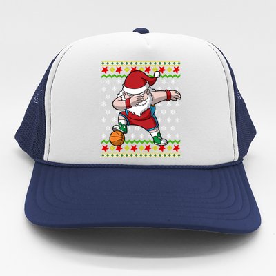 Christmas Dabbing Santa Basketball Dance Gift Trucker Hat