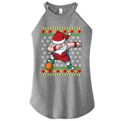 Christmas Dabbing Santa Basketball Dance Gift Women's Perfect Tri Rocker Tank