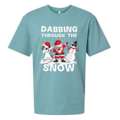 Christmas Dabbing Santa Dab Unicorn Dab Christmas Gift Idea Cool Gift Sueded Cloud Jersey T-Shirt