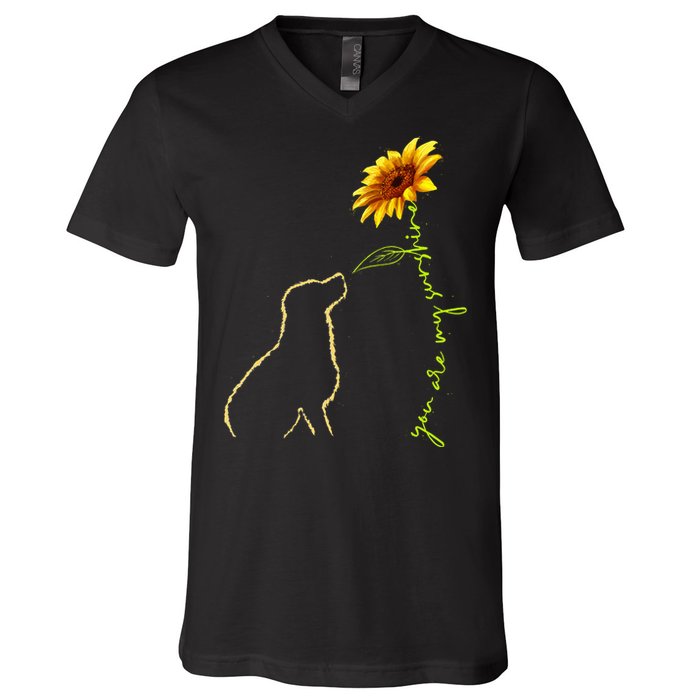 Cute Dog Sunshine Dog Lover Dog Owner V-Neck T-Shirt