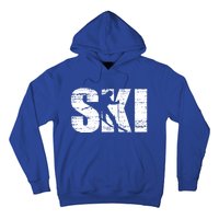 Cool Distressed Skiing Gift For Skiers Hoodie