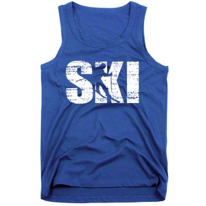 Cool Distressed Skiing Gift For Skiers Tank Top