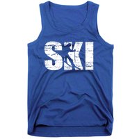 Cool Distressed Skiing Gift For Skiers Tank Top