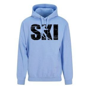 Cool Distressed Skiing Gift For Skiers Unisex Surf Hoodie