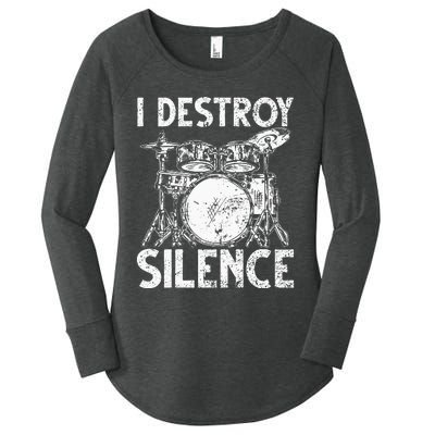 Cute Drum Set Art Men Women Drumming Rocker Music Percussion Women's Perfect Tri Tunic Long Sleeve Shirt