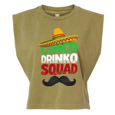 Cinco Drinko Squad Party Mexican Fiesta Funny Cinco De Mayo Garment-Dyed Women's Muscle Tee