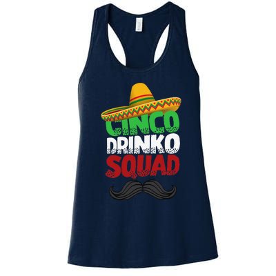 Cinco Drinko Squad Party Mexican Fiesta Funny Cinco De Mayo Women's Racerback Tank