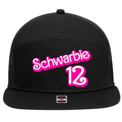 Cute Doll Schwarbie 12 7 Panel Mesh Trucker Snapback Hat