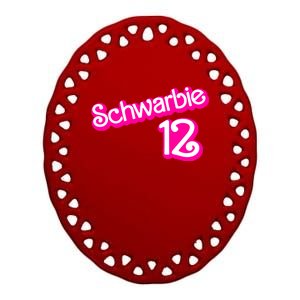 Cute Doll Schwarbie 12 Ceramic Oval Ornament