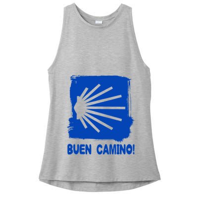 Camino De Santiago De Compostela Pilgrim Way Of St. James Ladies PosiCharge Tri-Blend Wicking Tank