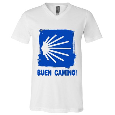 Camino De Santiago De Compostela Pilgrim Way Of St. James V-Neck T-Shirt