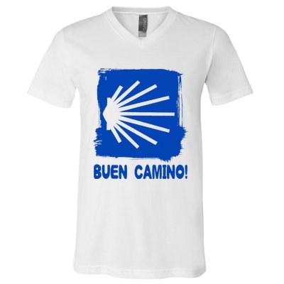 Camino De Santiago De Compostela Pilgrim Way Of St. James V-Neck T-Shirt