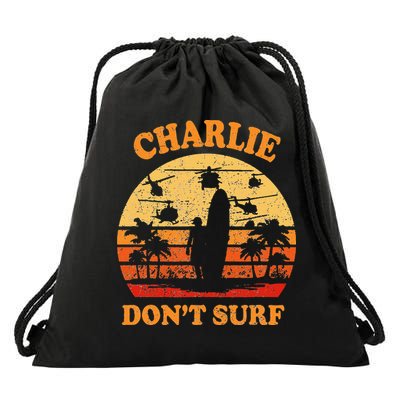 Charlie Dont Surf Military Vietnam War Surf Ops Drawstring Bag