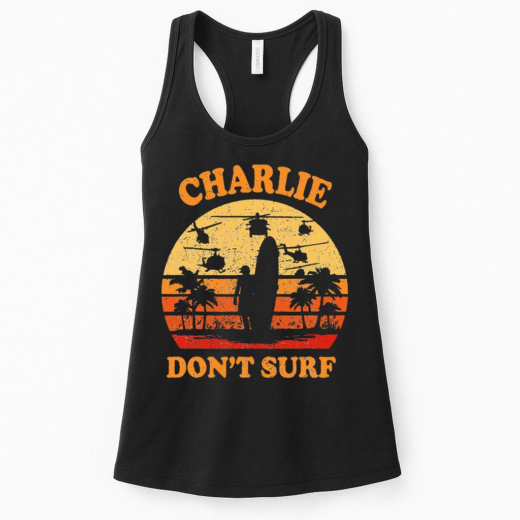 Charlie Dont Surf Military Vietnam War Surf Ops Womens Tank Top