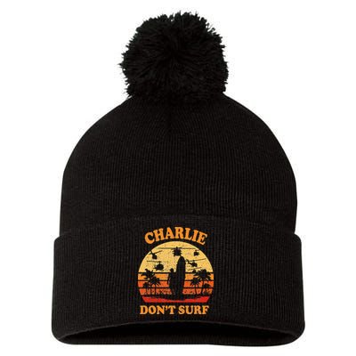 Charlie Dont Surf Military Vietnam War Surf Ops Pom Pom 12in Knit Beanie