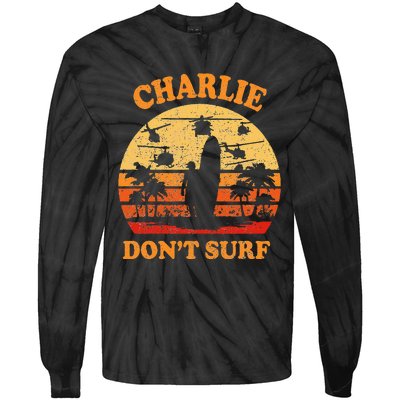 Charlie Dont Surf Military Vietnam War Surf Ops Tie-Dye Long Sleeve Shirt