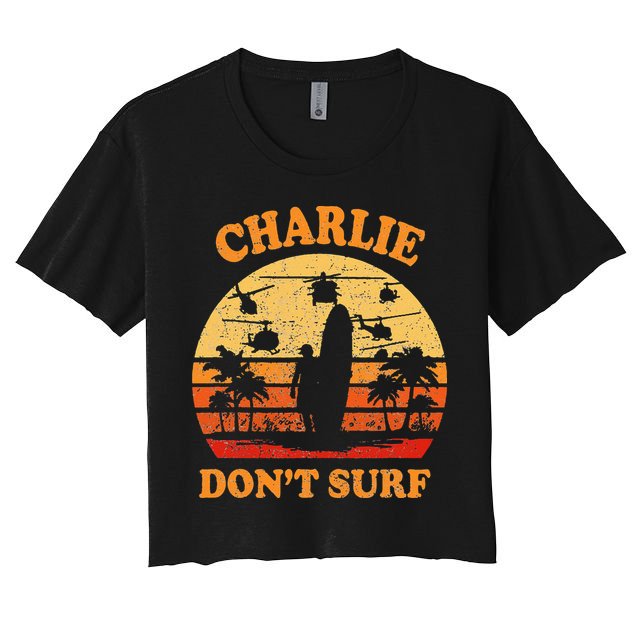 Charlie Dont Surf Military Vietnam War Surf Ops Crop Top