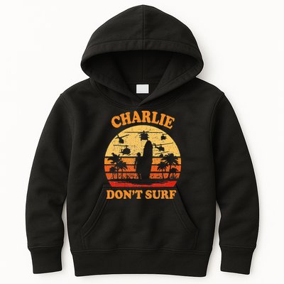 Charlie Dont Surf Military Vietnam War Surf Ops Kids Hoodie