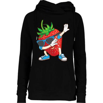 Cool Dabbing Strawberry Funny Love Dancer Sweet Fruit Gift Womens Funnel Neck Pullover Hood