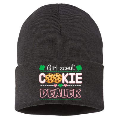 Cookie Dealer Scout For Funny Scouting Family Matching Sustainable Knit Beanie