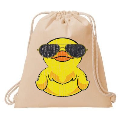 Cool Duckie Sunglasses Duckling Funny Ducky Rubber Duck Drawstring Bag