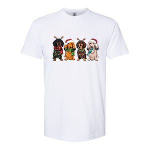 Cute Dachshund Santa Christmas Light Dog Lover Dachshund Mom Gift Softstyle CVC T-Shirt