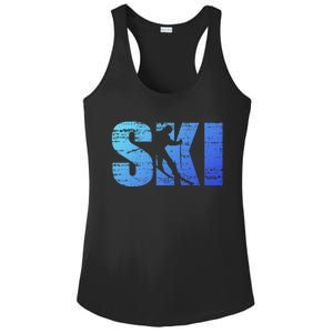 Cool Distressed Skiing Gift For Skiers Ladies PosiCharge Competitor Racerback Tank