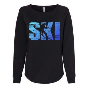 Cool Distressed Skiing Gift For Skiers Womens California Wash Sweatshirt