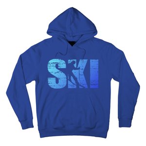 Cool Distressed Skiing Gift For Skiers Hoodie