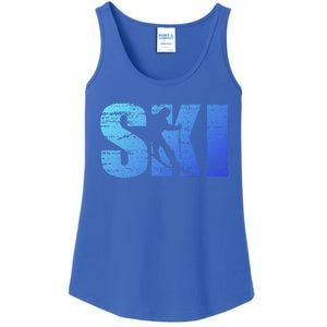 Cool Distressed Skiing Gift For Skiers Ladies Essential Tank