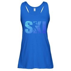 Cool Distressed Skiing Gift For Skiers Ladies Essential Flowy Tank